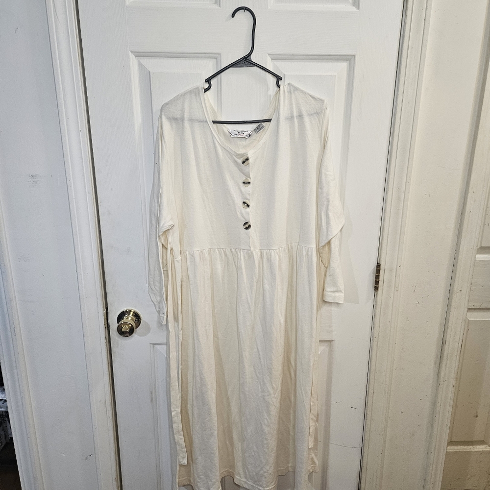 Bohemian Maxie Dress Long Sleeve, Tiered, Creamy White, Medium Carolina Bay 20